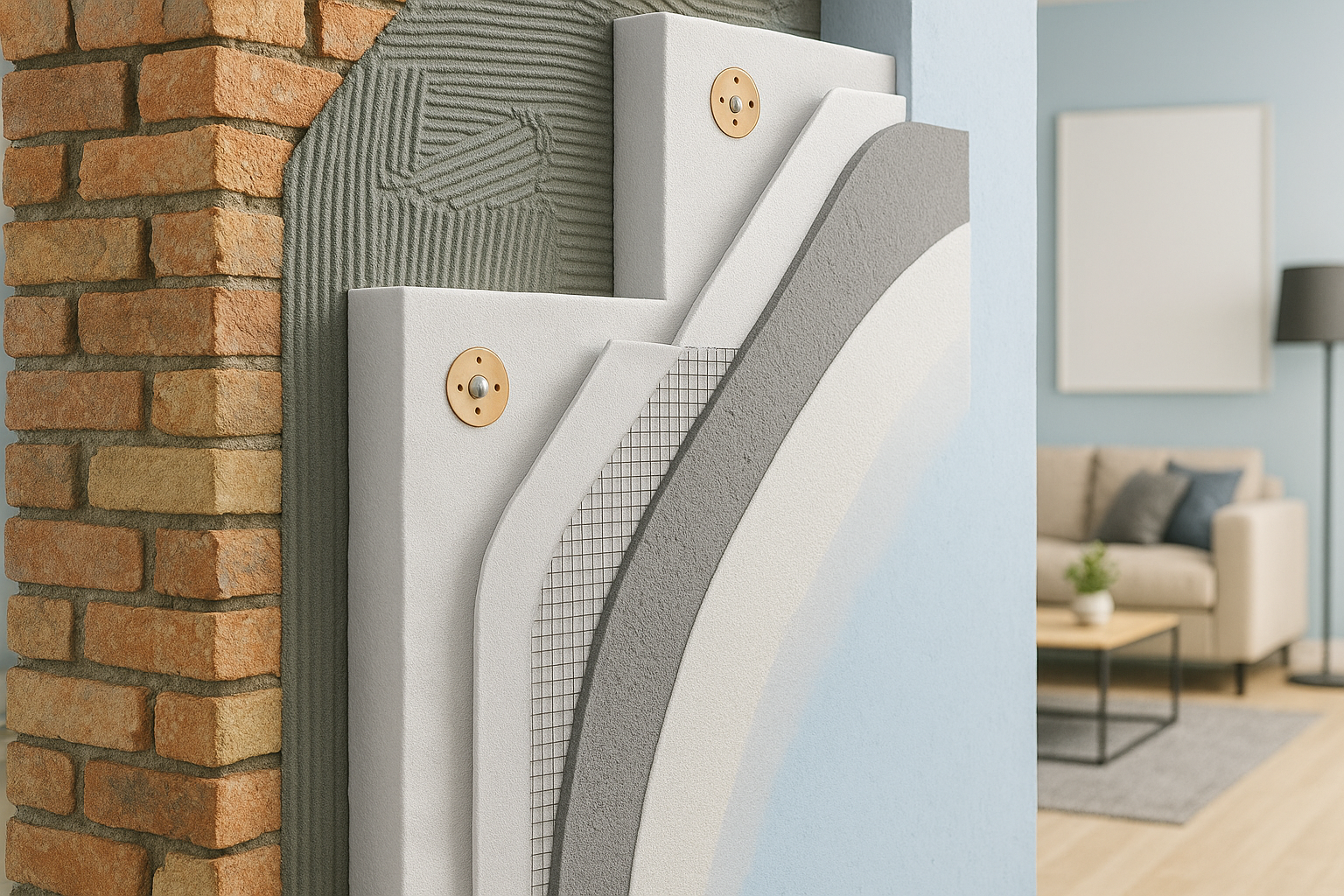 Exemple de finition en enduit sur isolation extérieure dans le Grand Est